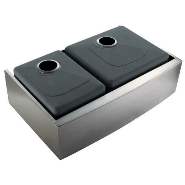 Kraus KHF203-33 33 inch Farmhouse Double Bowl Stainless Steel Kitchen Sink