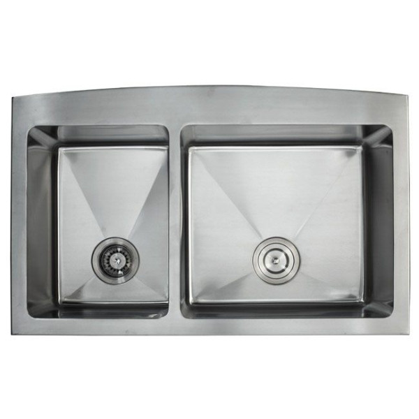 Kraus KHF203-36 36 inch Farmhouse Double Bowl Stainless Steel Kitchen Sink