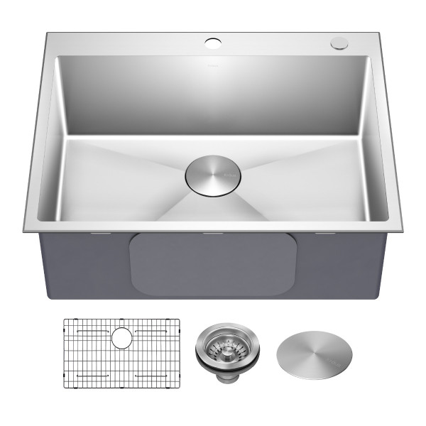 KRAUS KHT300-28 Standart PRO™ 28” Drop In Single Bowl Stainless Steel Kitchen Sink