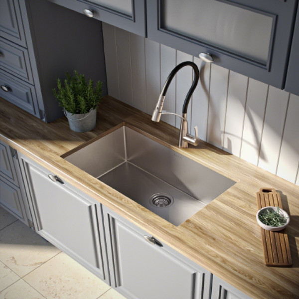 Kraus KHU100-32 32-inch Undermount Single Bowl Stainless Steel Kitchen Sink