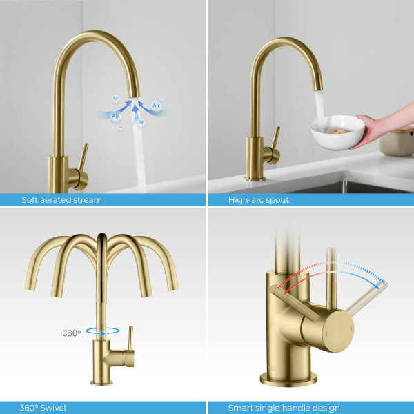 KIBI KKF2001BG Lowa Single Handle Bar Sink Faucet