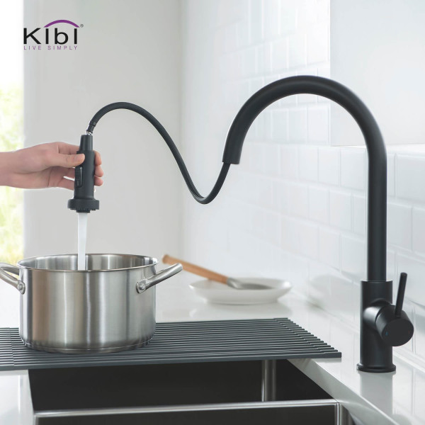 KIBI KKF2002MB Casa Single Handle Pull Down Kitchen Sink Faucet