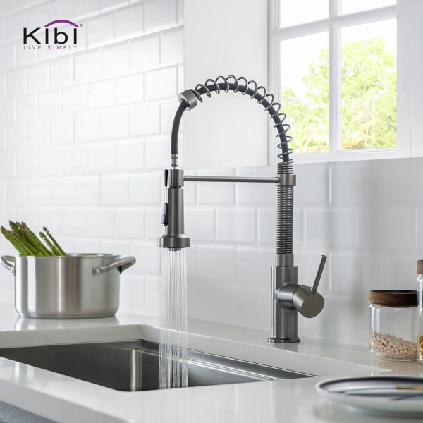 KIBI KKF2003TT Aurora Single Handle Pull Down Kitchen Sink Faucet