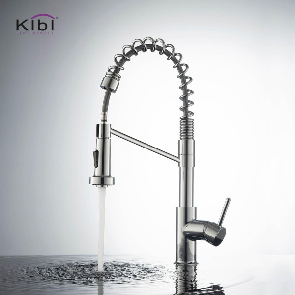 KIBI KKF2004CH Lodi Single Handle Pull Down Kitchen Sink Faucet
