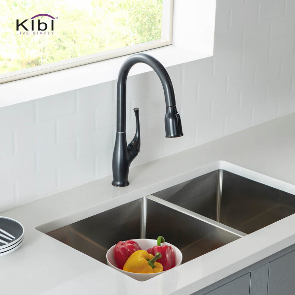KIBI KKF2010ORB Cedar Single Handle Pull Down Kitchen Sink Faucet