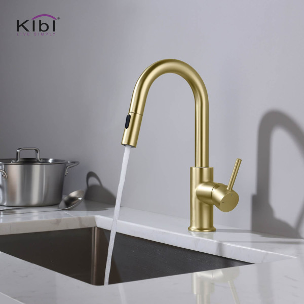 KIBI KKF2011BG Circular Single Handle Pull Down Kitchen & Bar Sink Faucet