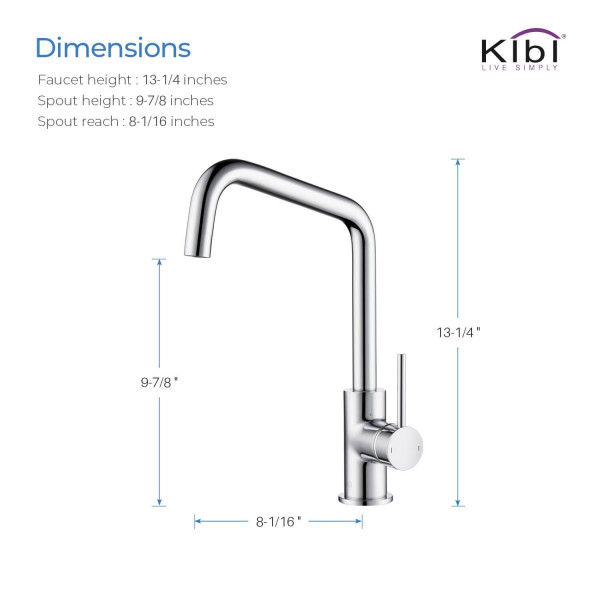 KIBI KKF2012CH Macon Single Handle Bar Sink Faucet