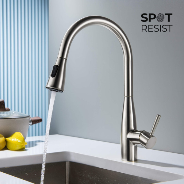 KIBI KKF2016BN Bari-T Single Handle Pull Down Kitchen Sink Faucet
