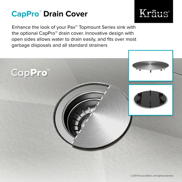 Kraus KP1TS25S-1 Pax™ 25” Single Bowl Stainless Steel Drop-In Kitchen Sink