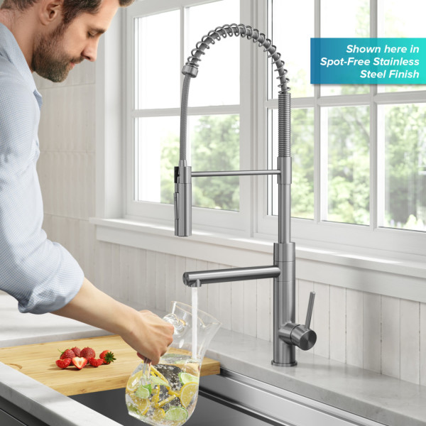 KRAUS KPF-1604SFS Commercial Pull-Down Single Handle Kitchen Faucet w Pot Filler