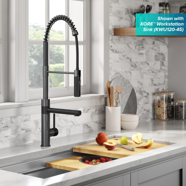 KRAUS KPF-1604SFS Commercial Pull-Down Single Handle Kitchen Faucet w Pot Filler