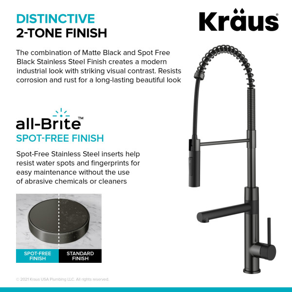 KRAUS KPF-1604SFS Commercial Pull-Down Single Handle Kitchen Faucet w Pot Filler