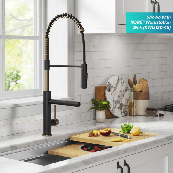 KRAUS KPF-1604SFS Commercial Pull-Down Single Handle Kitchen Faucet w Pot Filler