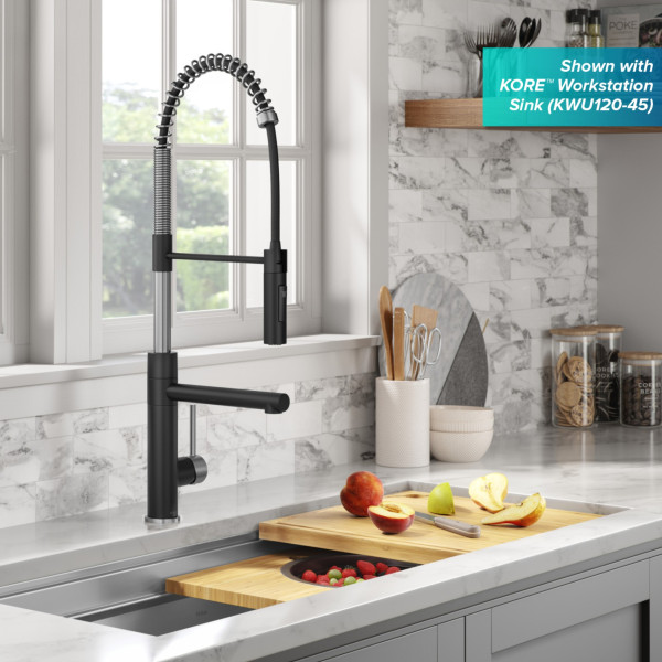 KRAUS KPF-1604SFS Commercial Pull-Down Single Handle Kitchen Faucet w Pot Filler