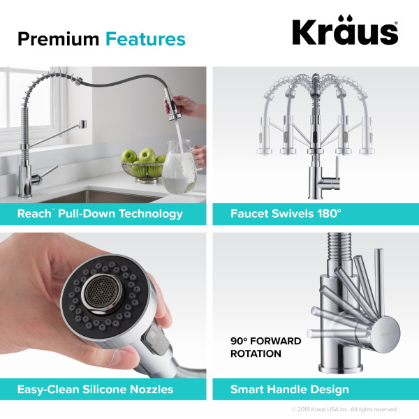 Kraus KPF-1610S Bolden™ Commercial Kitchen Faucet with Pull-Down Spray