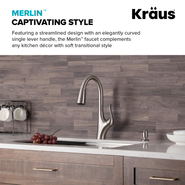 Kraus KPF-1674SFS Merlin™ Pull-Down Kitchen Faucet In Spot Free S. Steel