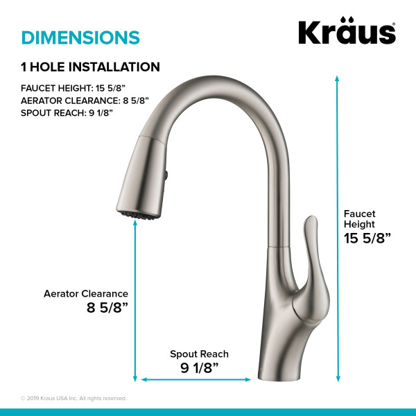 Kraus KPF-1674SFS Merlin™ Pull-Down Kitchen Faucet In Spot Free S. Steel