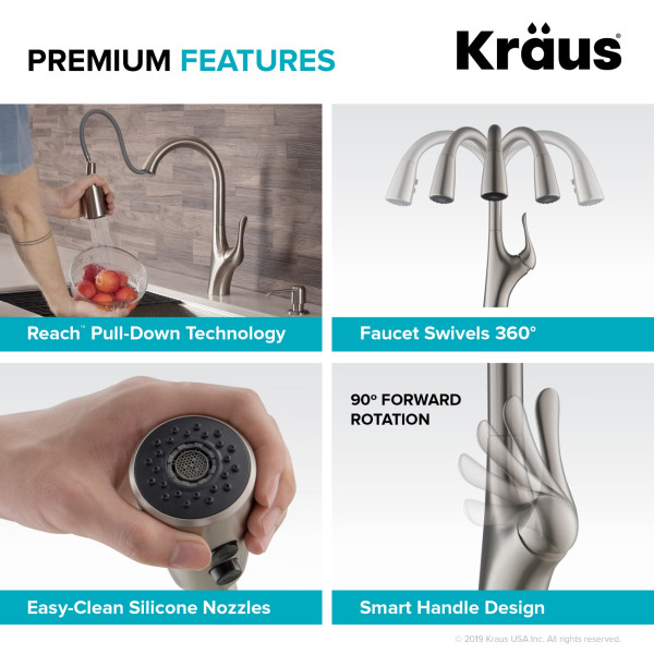 Kraus KPF-1674SFS Merlin™ Pull-Down Kitchen Faucet In Spot Free S. Steel