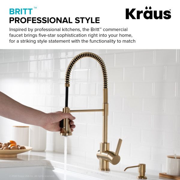 Kraus KPF-1690 Britt™ Commercial Style Pull Down Kitchen Faucet