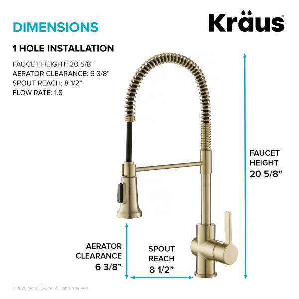 Kraus KPF-1690 Britt™ Commercial Style Pull Down Kitchen Faucet