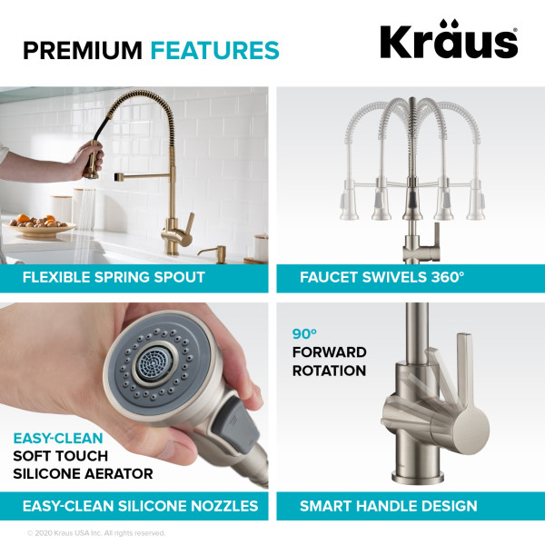 Kraus KPF-1690 Britt™ Commercial Style Pull Down Kitchen Faucet