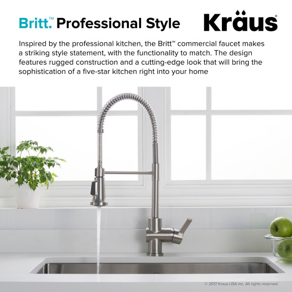 Kraus KPF-1690 Britt™ Commercial Style Pull Down Kitchen Faucet