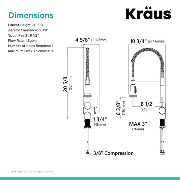 Kraus KPF-1690 Britt™ Commercial Style Pull Down Kitchen Faucet