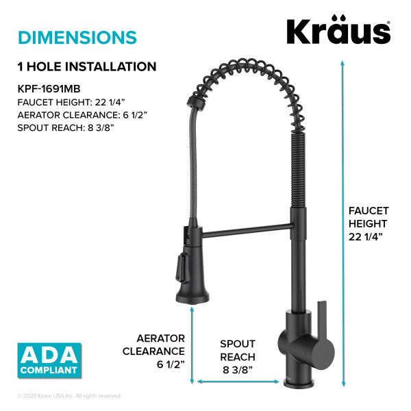 Kraus KPF-1691 Britt™ Commercial Style Pull-Down Single Handle Kitchen Faucet