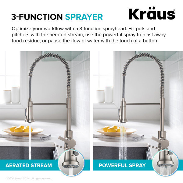 Kraus KPF-1691 Britt™ Commercial Style Pull-Down Single Handle Kitchen Faucet