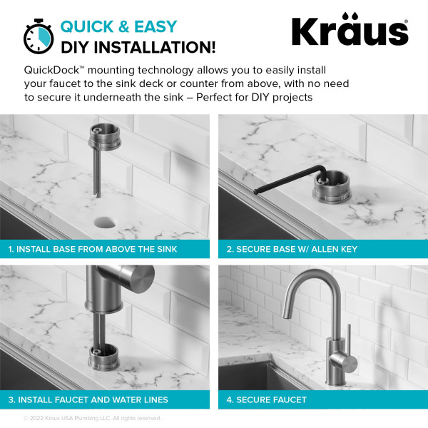  KRAUS KPF-2600BB Oletto Single Handle Kitchen Bar Faucet + in Brushed Brass 