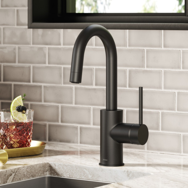 Kraus KPF-2600 Oletto™ Single Handle Bar Faucet with QuickDock Top Mount Installation Assembly
