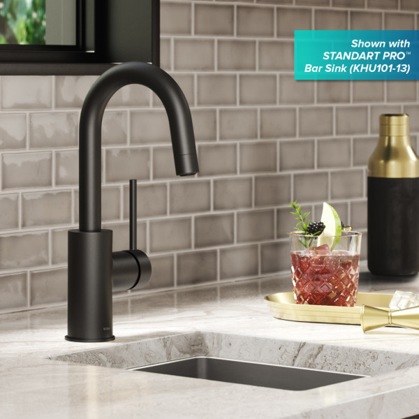 Kraus KPF-2600 Oletto™ Single Handle Bar Faucet with QuickDock Top Mount Installation Assembly