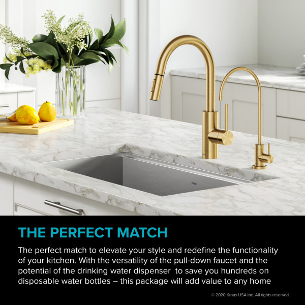 Kraus KPF-2620-FF-100 Pull-Down Kitchen Faucet and Water Filter Faucet Combo