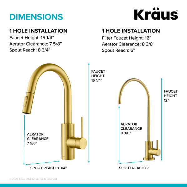 Kraus KPF-2620-FF-100 Pull-Down Kitchen Faucet and Water Filter Faucet Combo