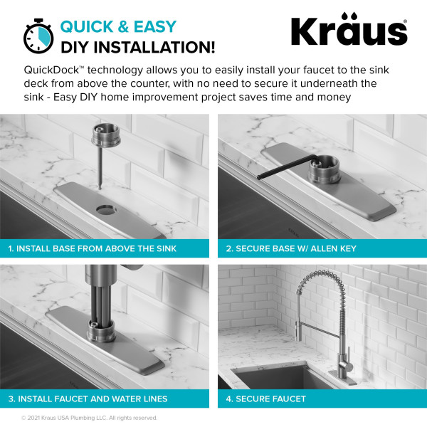 Kraus KPF-2631 Oletto™ Single Handle Pull Down Commercial Kitchen Faucet