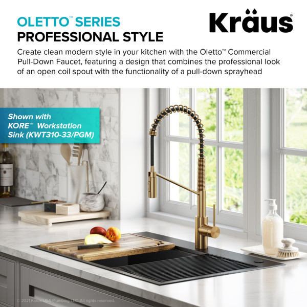Kraus KPF-2631 Oletto™ Single Handle Pull Down Commercial Kitchen Faucet