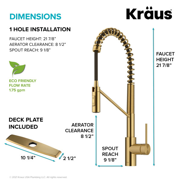 Kraus KPF-2631 Oletto™ Single Handle Pull Down Commercial Kitchen Faucet