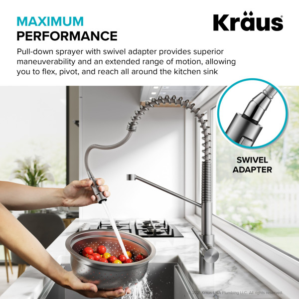 Kraus KPF-2631 Oletto™ Single Handle Pull Down Commercial Kitchen Faucet