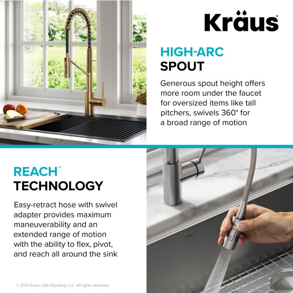Kraus KPF-2631 Oletto™ Single Handle Pull Down Commercial Kitchen Faucet
