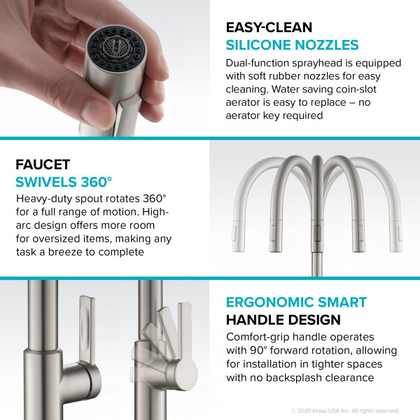 Kraus KPF-2820 Oletto™ Single Handle Pull-Down Kitchen Faucet