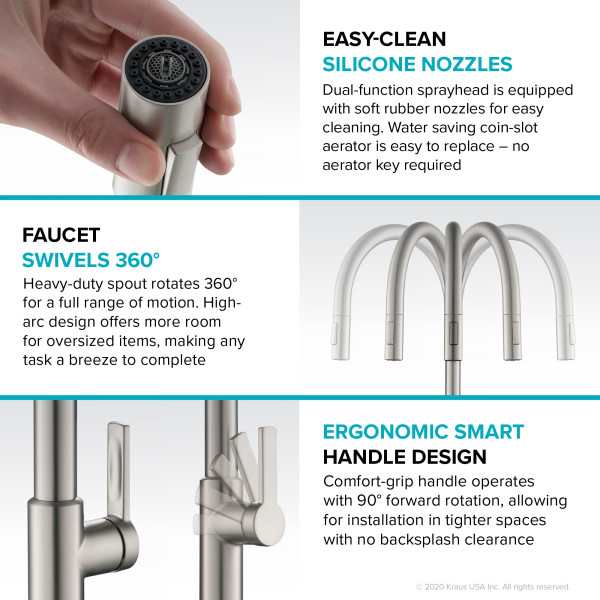 Kraus KPF-2821Oletto™ High-Arc Single Handle Pull-Down Kitchen Faucet