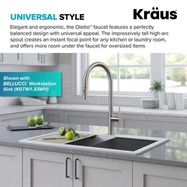 Kraus KPF-2821Oletto™ High-Arc Single Handle Pull-Down Kitchen Faucet
