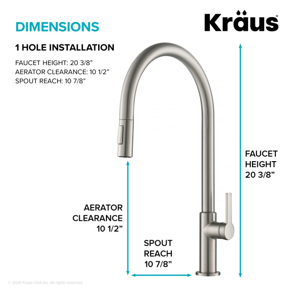 Kraus KPF-2821Oletto™ High-Arc Single Handle Pull-Down Kitchen Faucet
