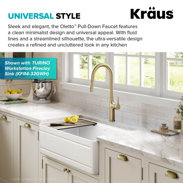 Kraus KPF-3101 Oletto™ Tall Modern Pull-Down Single Handle Kitchen Faucet