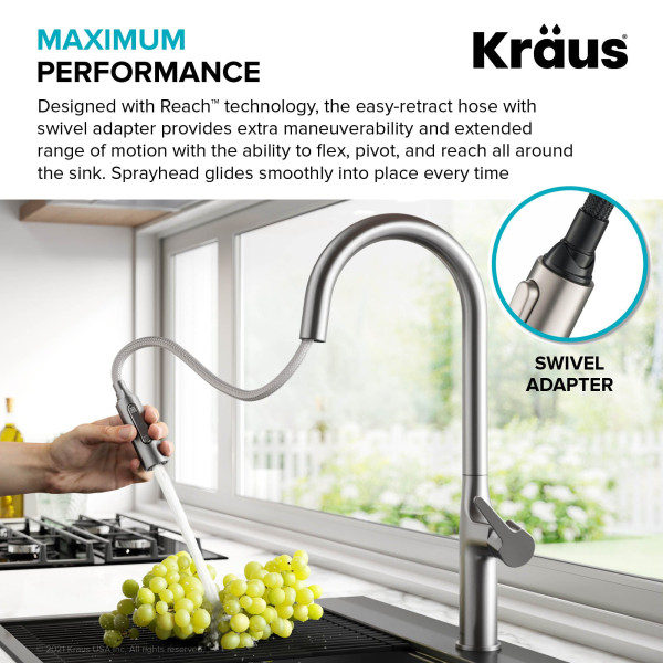 Kraus KPF-3101 Oletto™ Tall Modern Pull-Down Single Handle Kitchen Faucet