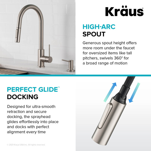 Kraus KPF-3104 Oletto™ Contemporary Pull-Down Single Handle Kitchen Faucet