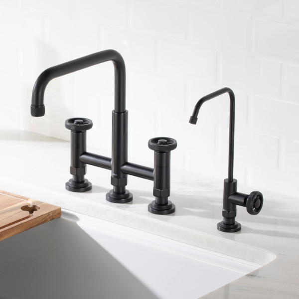 Kraus KPF-3125-FF-101 Bridge Kitchen Faucet and Water Filter Faucet Combo