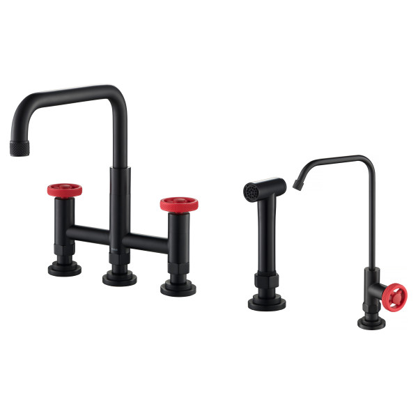 Kraus KPF-3125-FF-101 Bridge Kitchen Faucet and Water Filter Faucet Combo