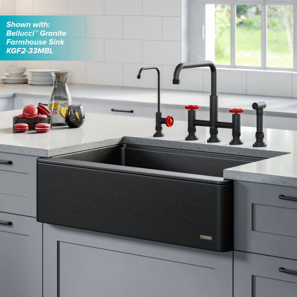 Kraus KPF-3125-FF-101 Bridge Kitchen Faucet and Water Filter Faucet Combo