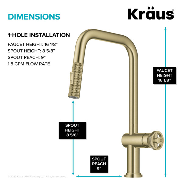 Kraus KPF-3126 Urbix™ Industrial Pull-Down Single Handle Kitchen Faucet